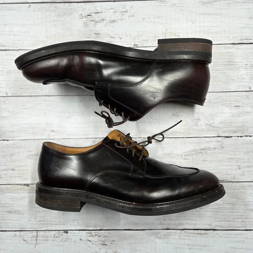Suitsupply Derby Shoes Mens 13 Dark Brown‎ Apron Toe Leather Made in Italy FW100